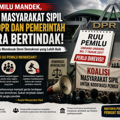 RUU Pemilu Mandek, Koalisi Masyarakat Sipil Desak DPR-Pemerintah Segera Bertindak