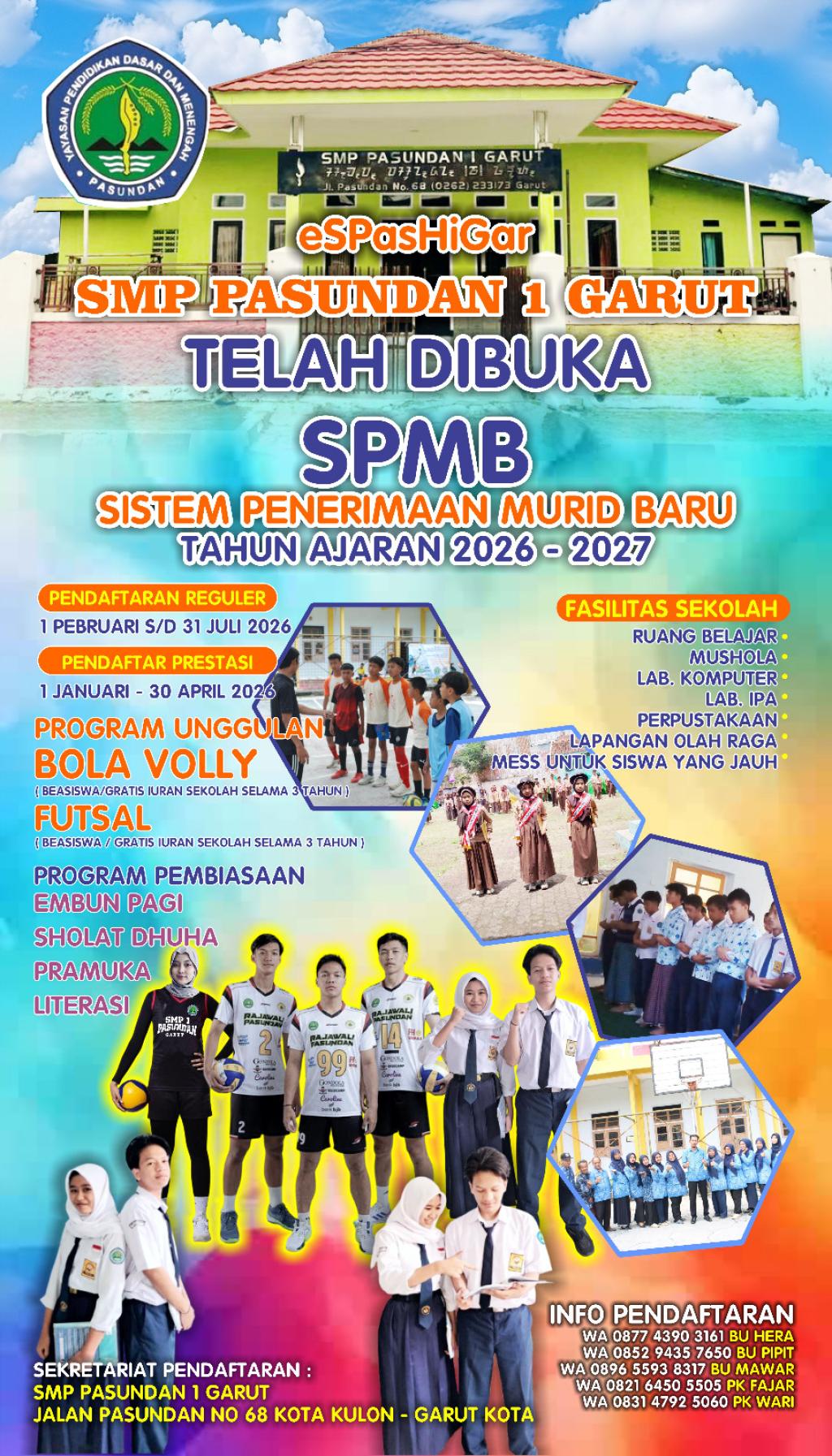 SMP Pasundan 1 Garut Buka Beasiswa Jalur Prestasi Voli hingga Perguruan Tinggi