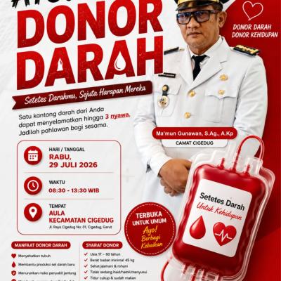 Kecamatan Cigedug dan PMI Garut Ajak Warga Ikut Donor Darah